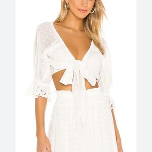 Spell Daisy Chain Tie Top in White